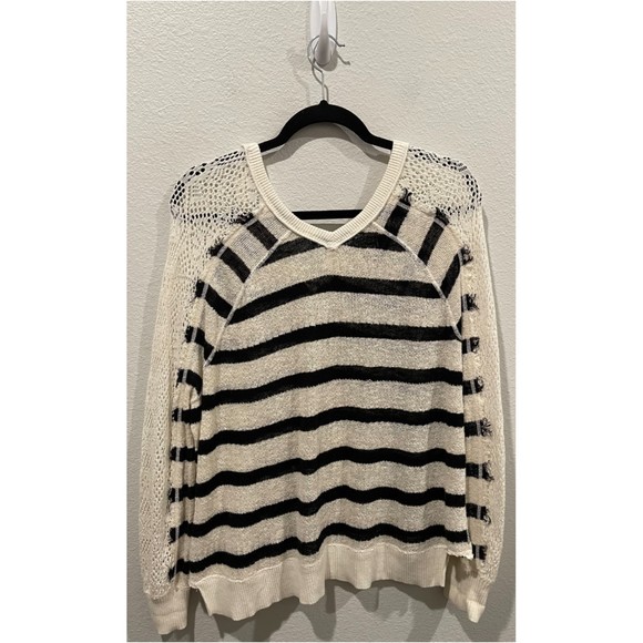 WE THE FREE Striped Crochet Knit Pullover Sweater - Picture 6 of 6